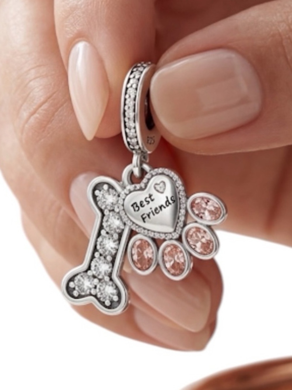Animal Lover Charm - Pet Paw & Bone Dangle Pendant | Best Friend Gift